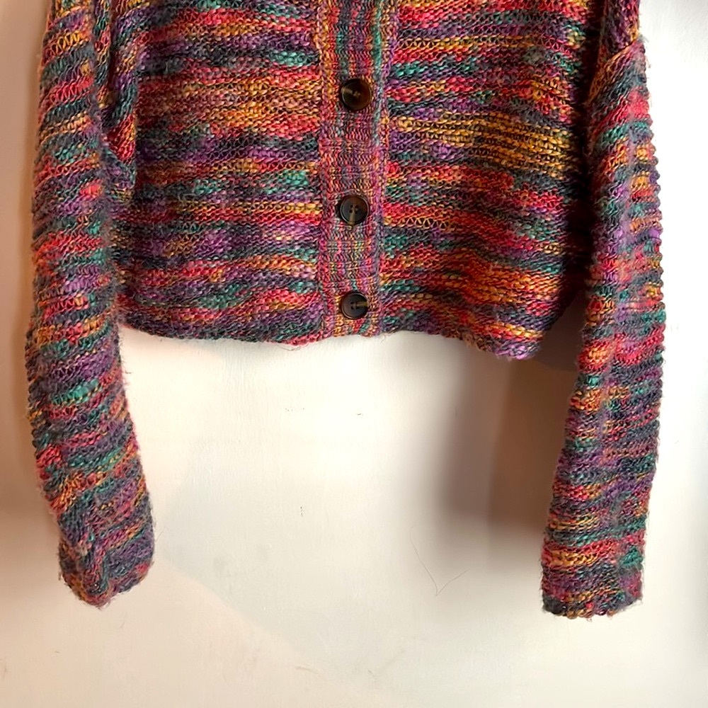 BDG Cropped Multicolor Button-Up Knit Cardigan - Picture 4 of 9